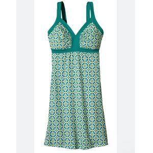 Patagonia Minette Green Patterned Tank Dress Small